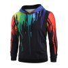 Sweat à Capuche Coloré Motif de Peinture Eclaboussée - multicolor XL