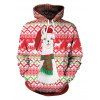 Christmas Cap Print Pullover Hoodie - RED XL