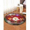 Tapis de Sol Anti-dérapant Absorbant d'Eau Motif de Père Noël - multicolor 60CM (ROUND)