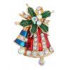 Colored Rhinestone Christmas Bell Party Brooch - Or 