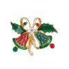 Christmas Bell Colored Rhinestone Brooch - Or 