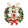 Rhinestone Christmas Elk Alloy Brooch - multicolor 
