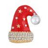 Rhinestone Christmas Hat Brooch - Or 