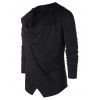 Manteau à Capuche Asymétrique Ouvert sur le Devant - Noir 2XL