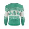 Christmas Deer Print Crew Neck Sweater - GREEN APPLE 2XL