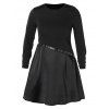 Robe Trapèze à œillet Inséré de Grande Taille - Noir L