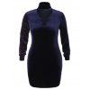 Robe Moulante Découpée de Grande Taille à Col Haut - Bleu profond L