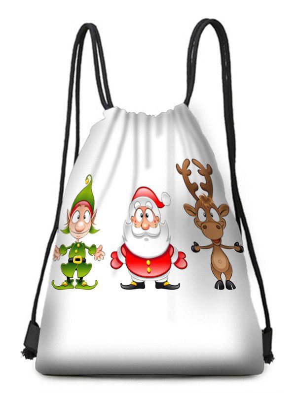 

Christmas Santa Elk Print Drawstring Candy Bag, Multi