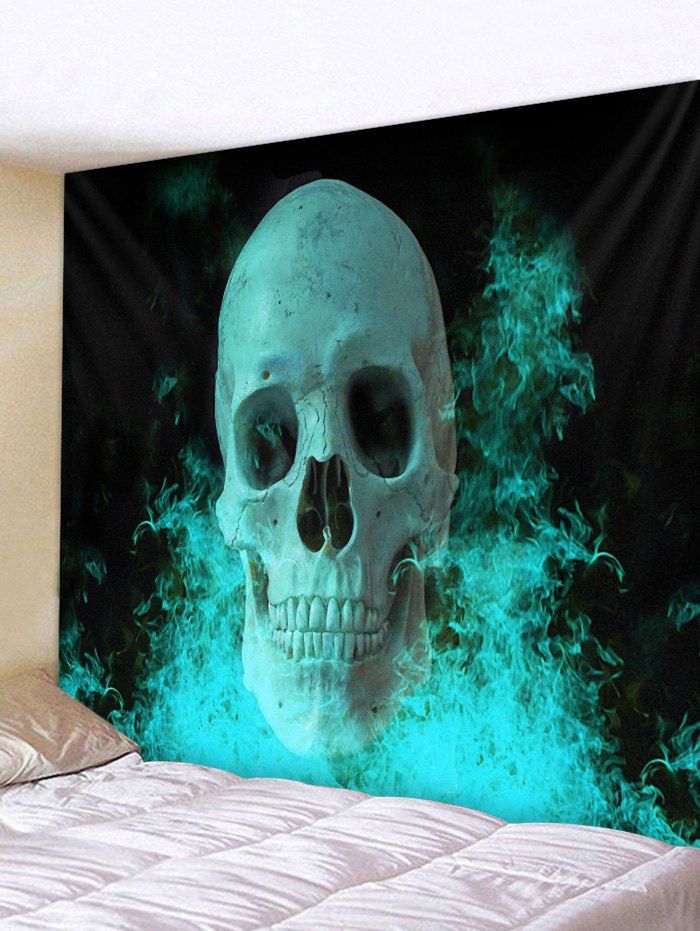 

Halloween Skull Print Wall Art Tapestry, Dark turquoise