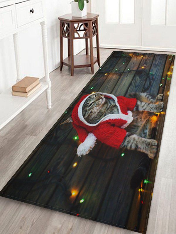 

Christmas Cat Pattern Home Decor Area Rug, Multi