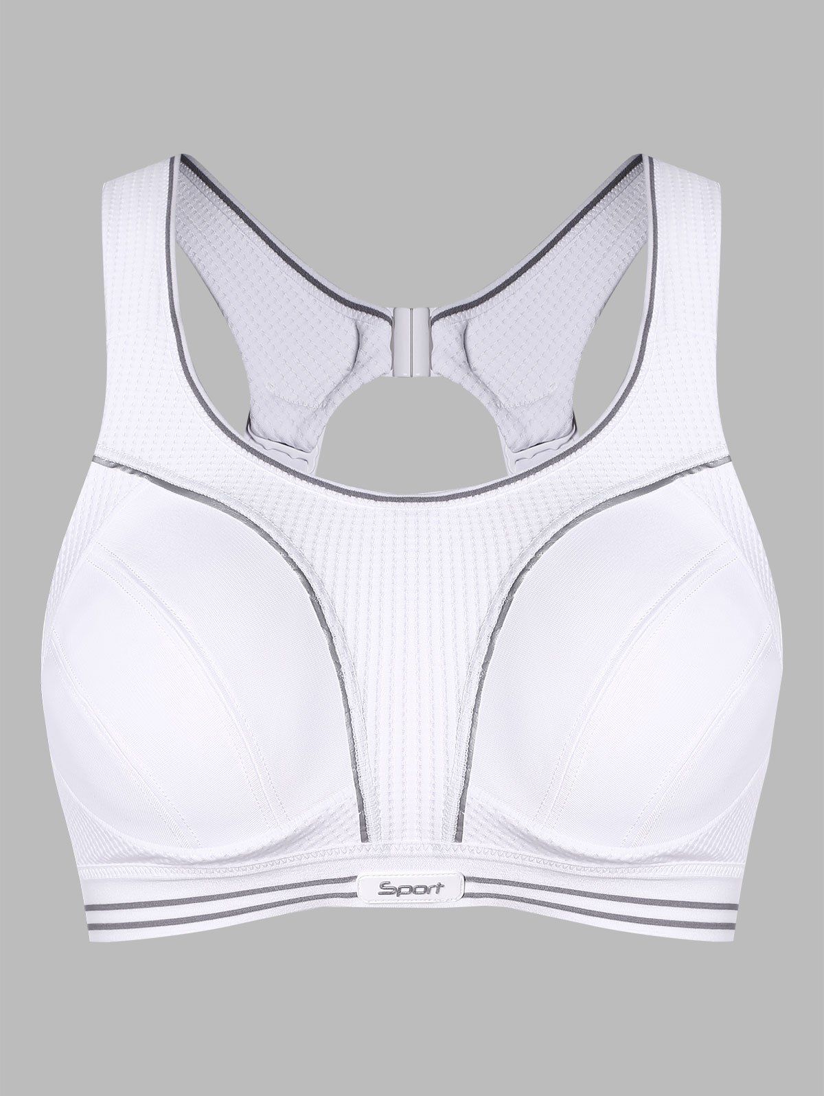 

Color Trim Padded Workout Bra, White
