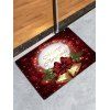 Tapis de Noël Anti-Dérapant Absorbant l'Eau Motif de Cloche et de Nœud Papillon - Rouge Vineux W16 X L24 INCH