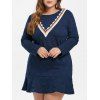 Robe Ourlet à Volants de Grande Taille en Forme V - Ardoise bleue foncée 4X