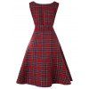 Sleeveless Tartan Skater Dress - CHERRY RED M