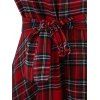 Sleeveless Tartan Skater Dress - CHERRY RED M