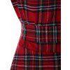Sleeveless Tartan Skater Dress - CHERRY RED M