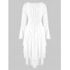Long Sleeve Vintage Layered Asymmetrical Corset Dress - WHITE 2XL