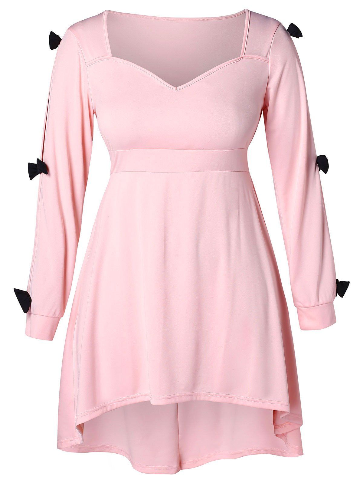 

Plus Size Sweetheart Neck A Line Dress, Pink
