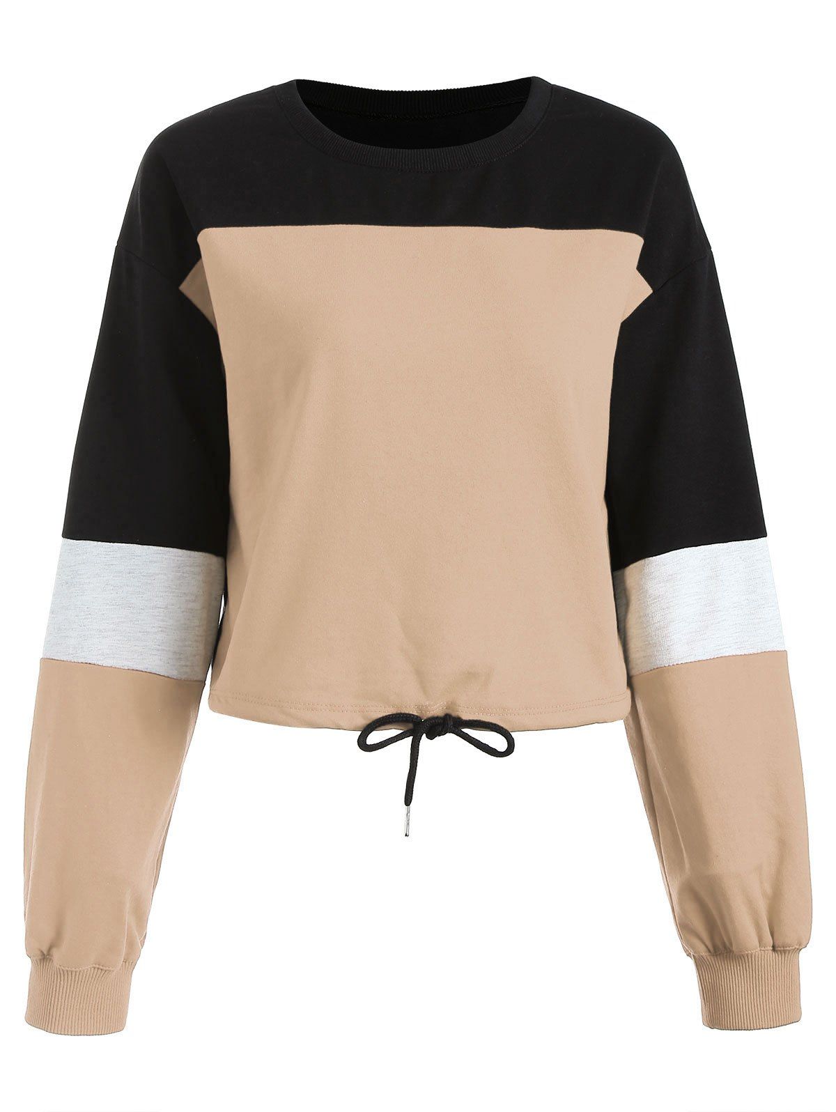

Contrast Color Cropped Sweatshirt, Yellow