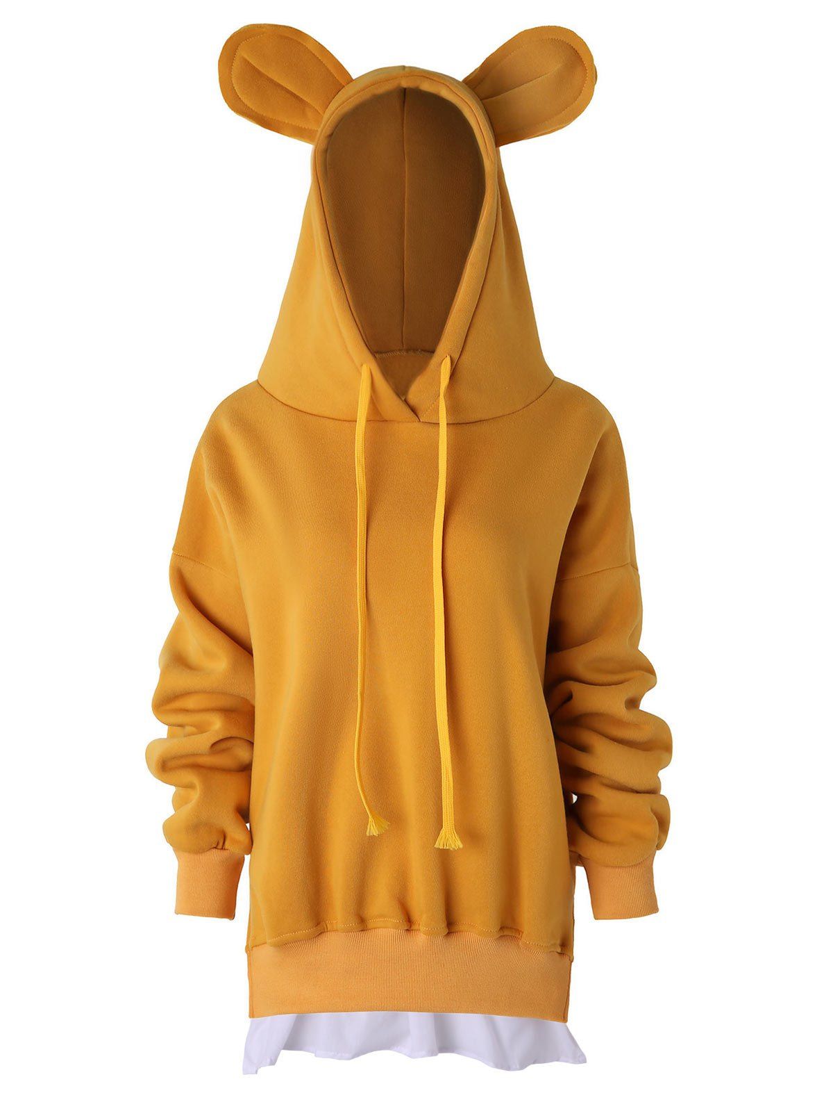 

Fleece Bear Ears Hoodie, Yellow