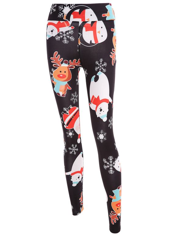 Christmas Deer Imprimer Pantalon skinny - multicolor M