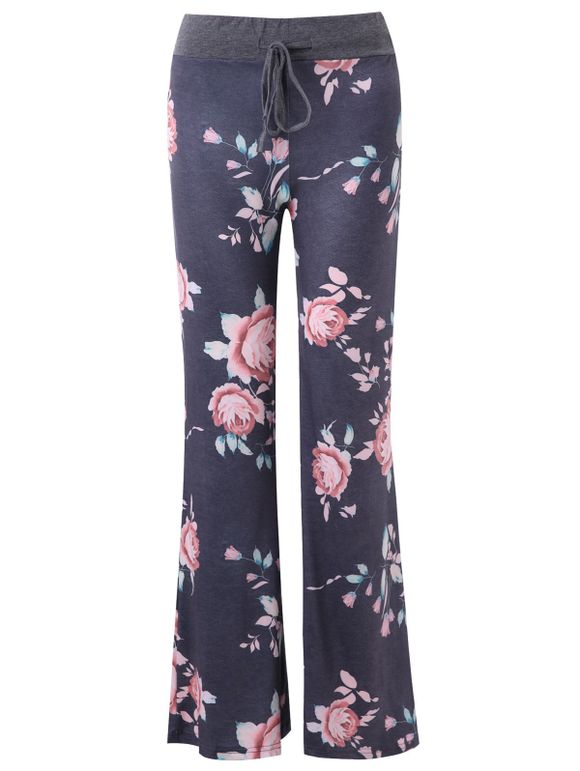 Pantalon Floral à Jambe Large - multicolor XL