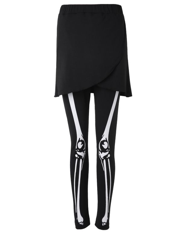 Legging Jupé Imprimé Squelette - Noir S