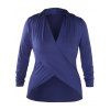 T-shirt Superposé Grande Taille à Manches Longues - Bleu 5X