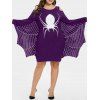 Robe grande taille à imprimé araignée Halloween - Iris Pourpre 5X