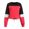 Sweat-shirt Court en Couleur Contrastée - Rouge XL