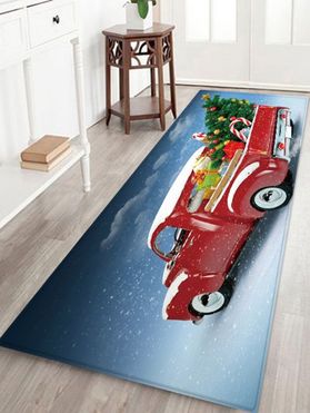 Christmas Tree Car Pattern Water Absorption Floor Rug