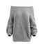 Raglan Sleeve Bare Shoulder Sweater - LIGHT GRAY 2XL