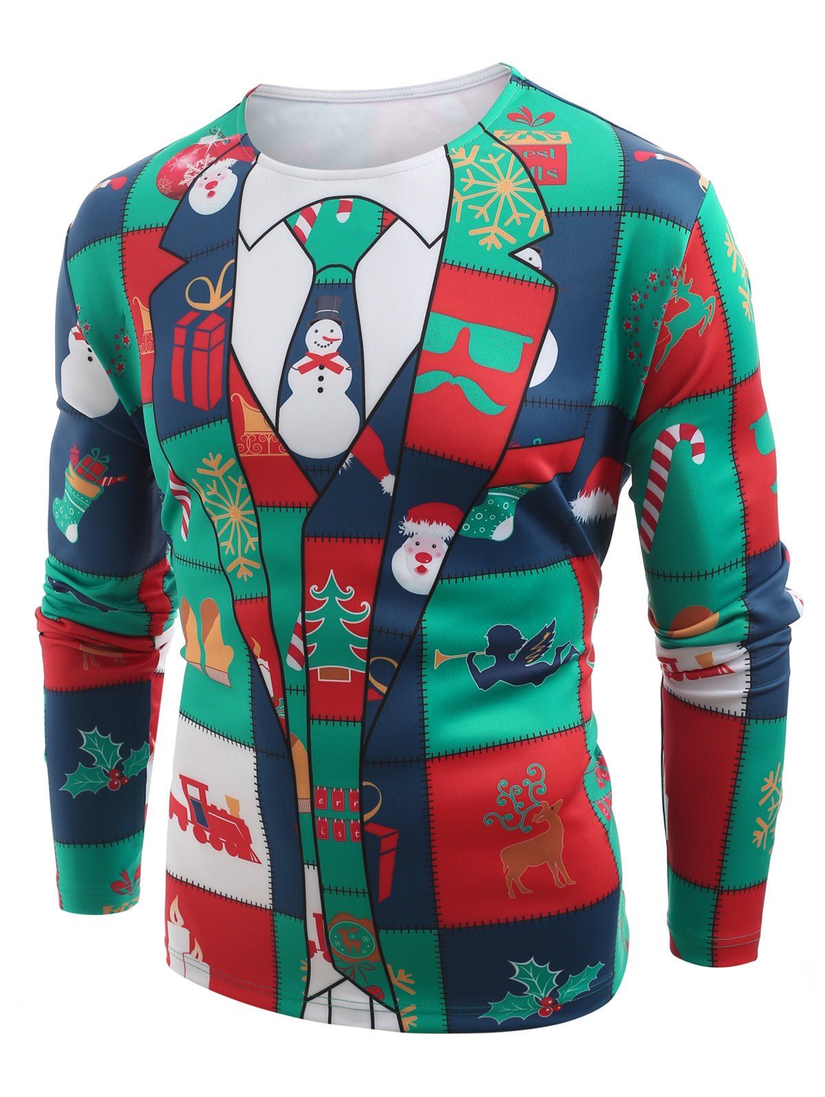 Christmas Elements - T-shirt à manches longues et imprimé blazer - multicolor A L