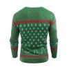Knitted Sweater Print Christmas Long Sleeve T-shirt - MEDIUM SPRING GREEN M