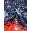 Layered Christmas Elements Print Hoodie - MIDNIGHT BLUE S