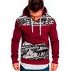 Sweat à Capuche Patchwork Wapiti Imprimé en Laine - Rouge XS