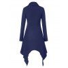 Heap Collar Long Sleeve Sharkbite Dress - DARK SLATE BLUE L