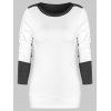 Sweat-shirt Maigre en Blocs de Couleurs - Blanc Lait 2XL