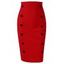 Contrast Ruffled Midi Bodycon Skirt - RED M