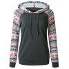 Sweat à Capuche de Noël Imprimé à Cordon - Gris Foncé M