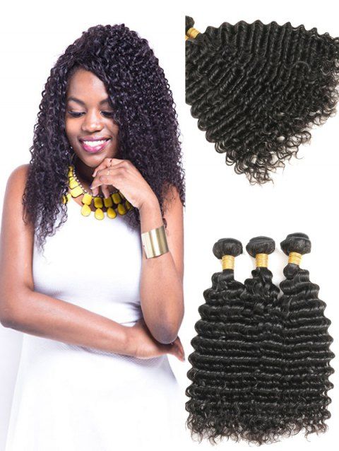 Indian Virgin Real Human Hair Deep Wave Hair Weaves