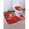 Tapis de toilette de salle de bains motif d'étoile de Noël 3 pièces - multicolor 
