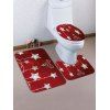 Ensemble de tapis de toilette 3 pièces de Noël avec perles - multicolor 