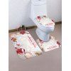 Ensemble Tapis de Bain de Toilette de Noël Motif de Fleur 3 Pièces - multicolor 