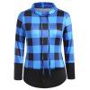 Sweat-shirt à Carreaux de Grande Taille à Col Rond - Bleu Myrtille 4X