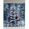 Rideaux de Douche de Noël Motif de Neige et de Sapin - multicolor W59 X L71 INCH