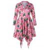 Robe Mouchoir à Imprimé Sapin de Noël et Wapiti de Grande Taille - multicolor 4X