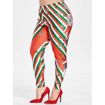 

Christmas Zig Zag Plus Size Leggings, Red