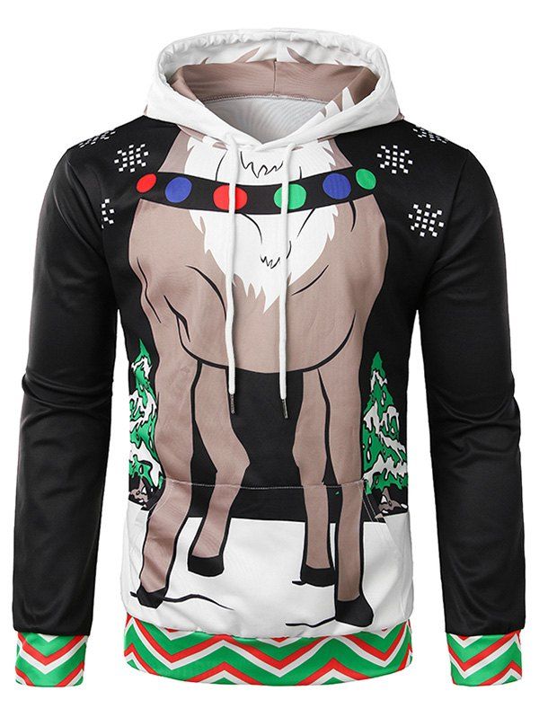 Sweat à capuche imprimé de cheval de Noël - multicolor XL