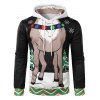 Christmas Horse Feet Printed Pullover Hoodie - multicolor 2XL